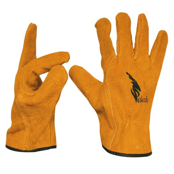 PAKNADA Cow Split Leather Gloves 3Pairs Heavy Duty Industrial Gardening Work - Picture 5 of 10